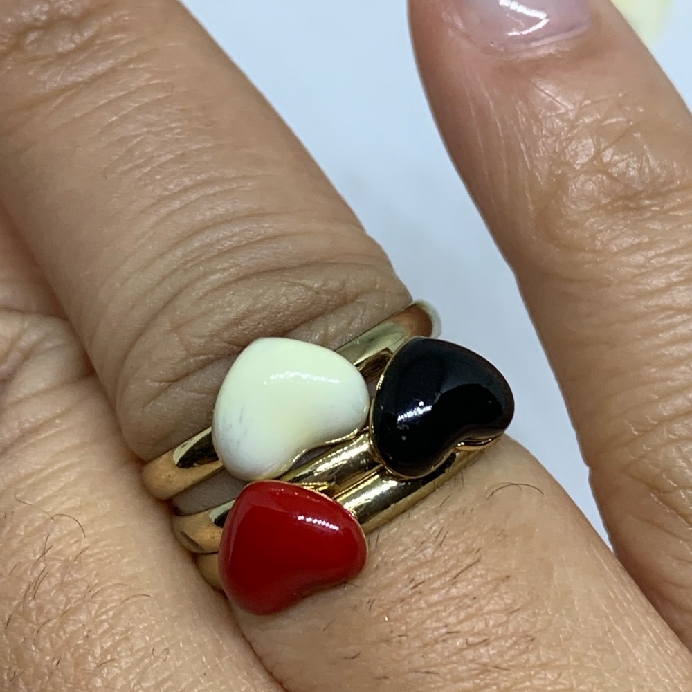 Stackable Ceramic Heart Rings - [JW-114] - Picture 7 of 8